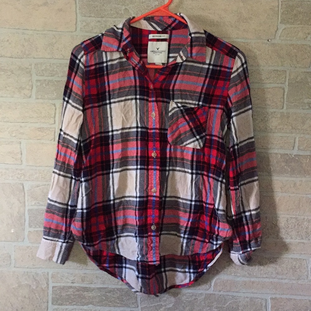 ✅American Eagle Plaid Long Sleeve Top